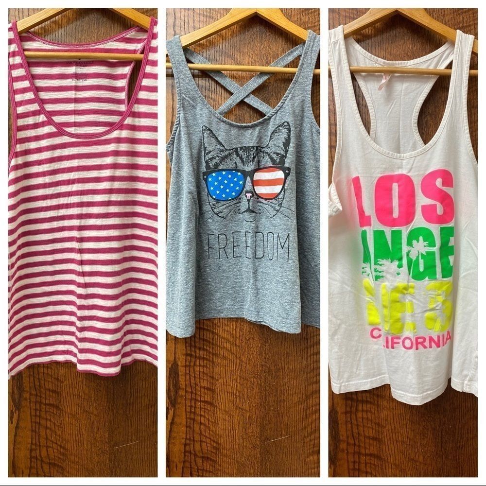 Fifth sun Assorted cotton summer tank top‎ 3 pack bundle